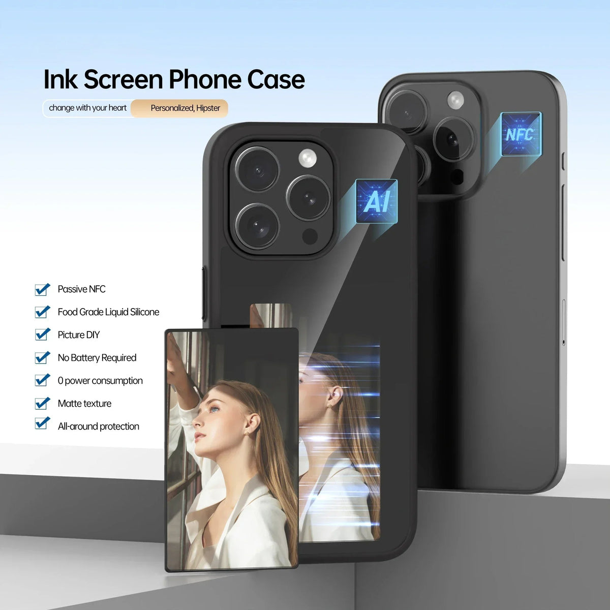 NFC E-Ink Custom Display iPhone Case