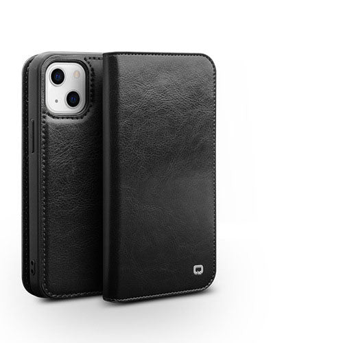 Genuine Leather Flip Wallet iPhone Case