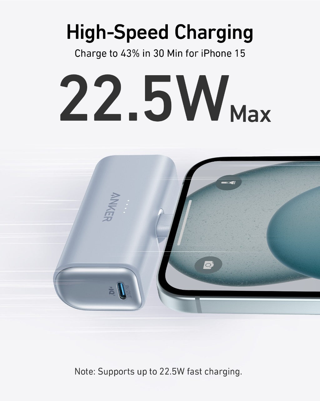 Anker Nano 5K Power Bank | 22.5W USB-C Fast Charging