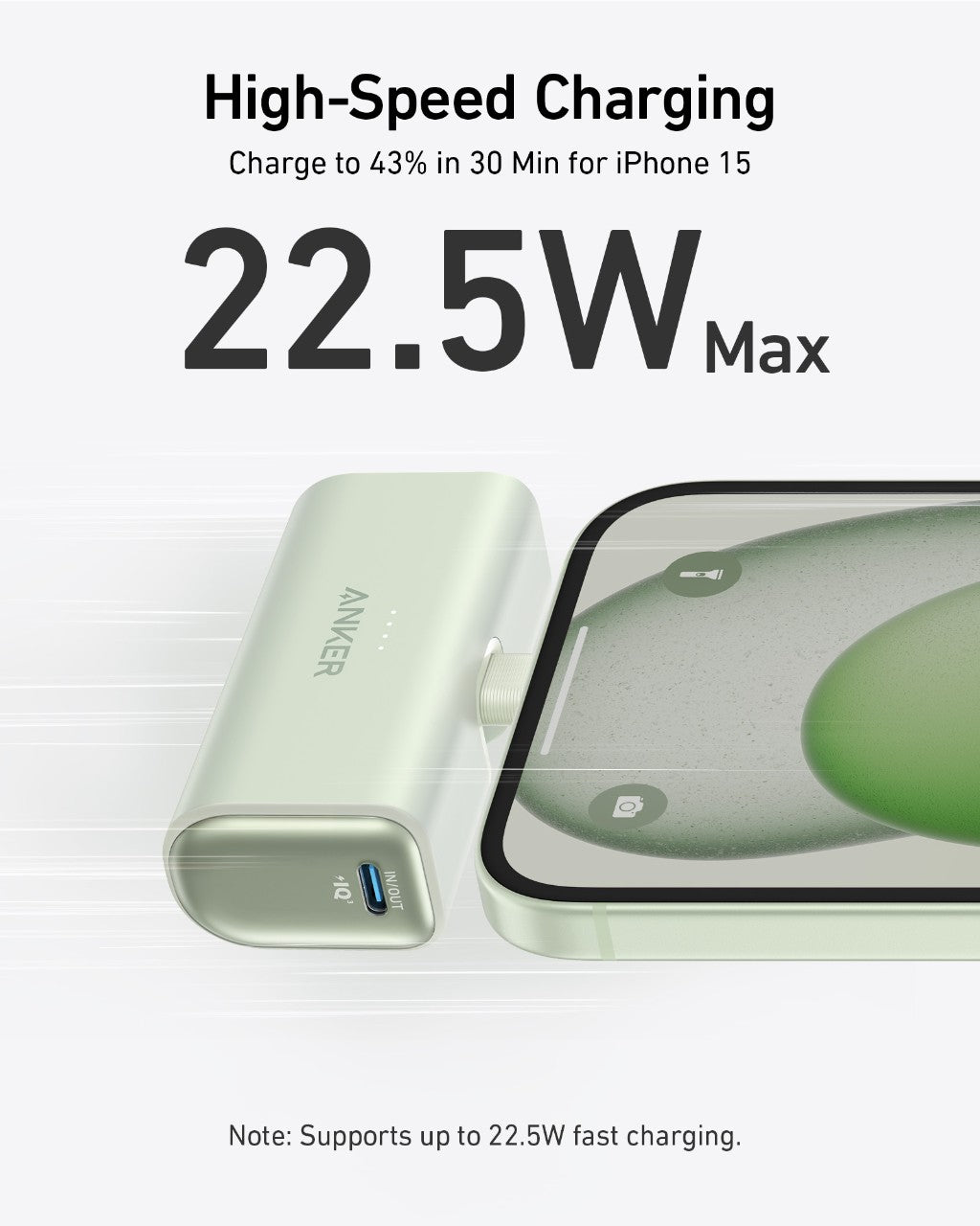 Anker Nano 5K Power Bank | 22.5W USB-C Fast Charging