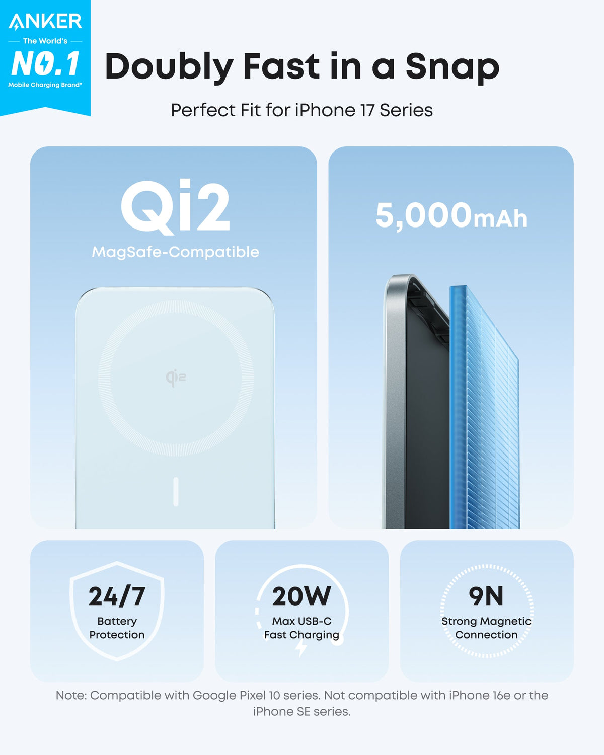 Anker MagGo 5K Slim Magnetic Power Bank