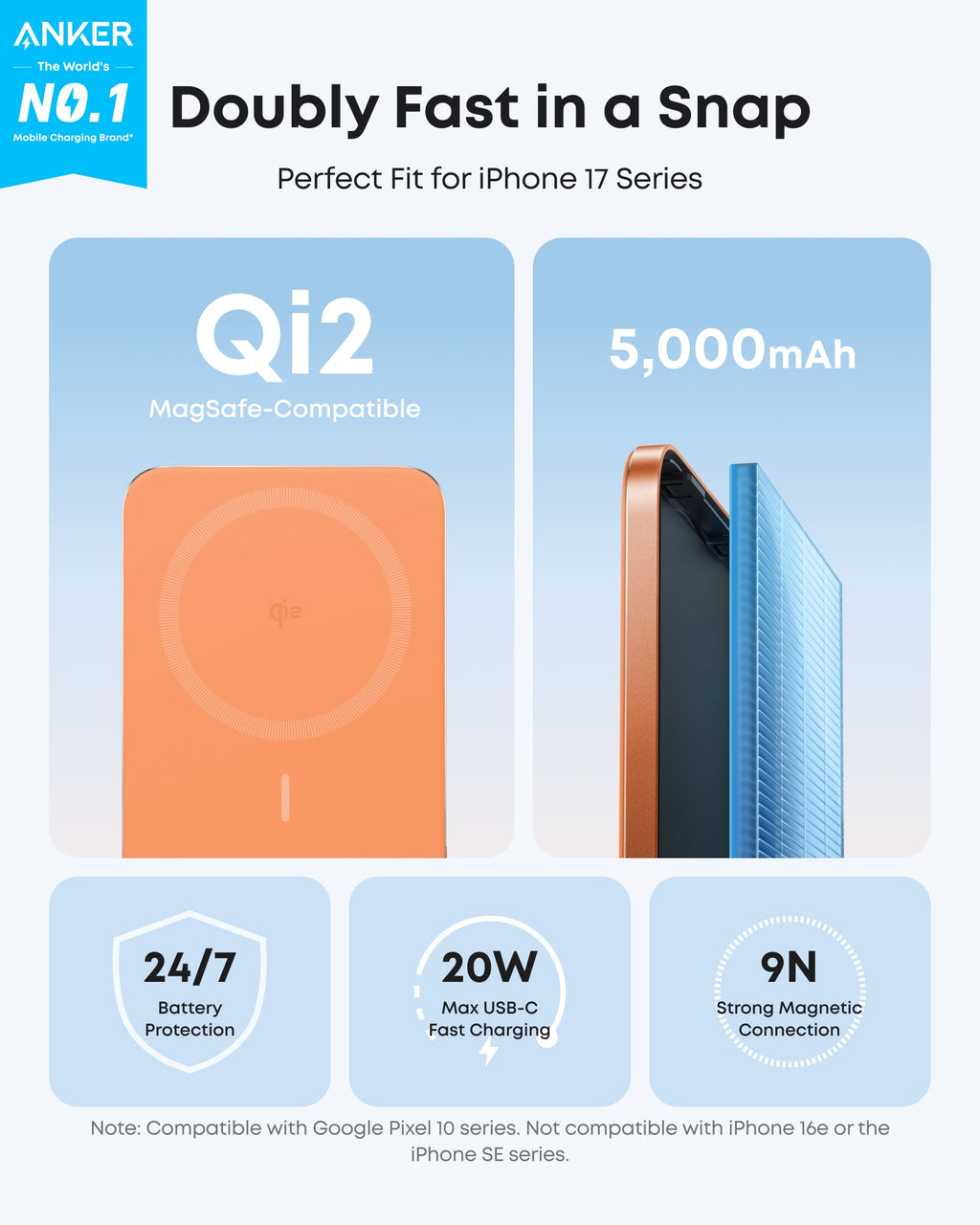 Anker MagGo 5K Slim Magnetic Power Bank
