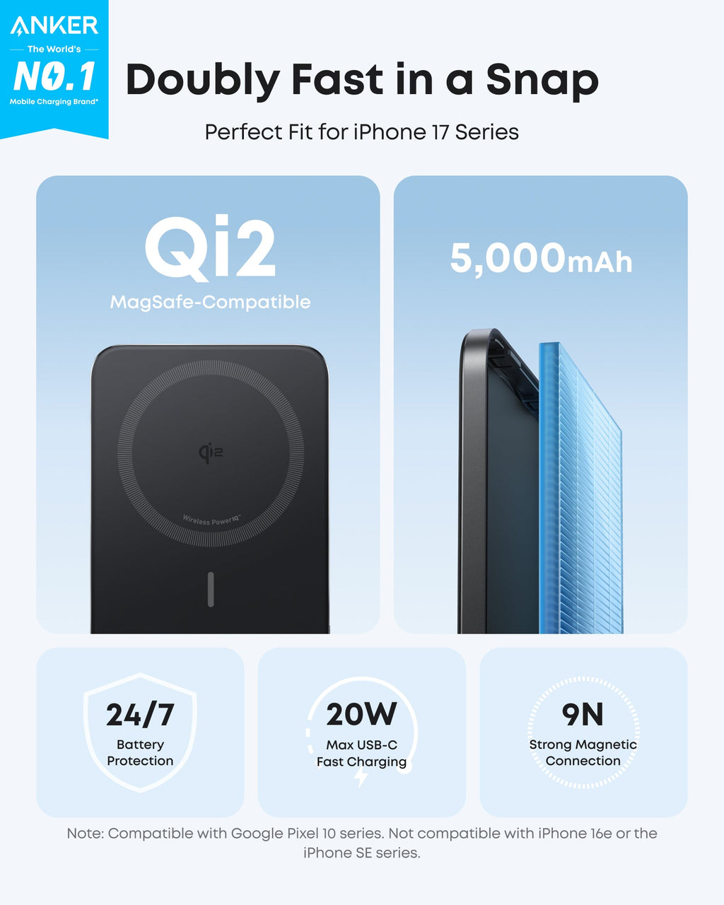 Anker MagGo 5K Slim Magnetic Power Bank