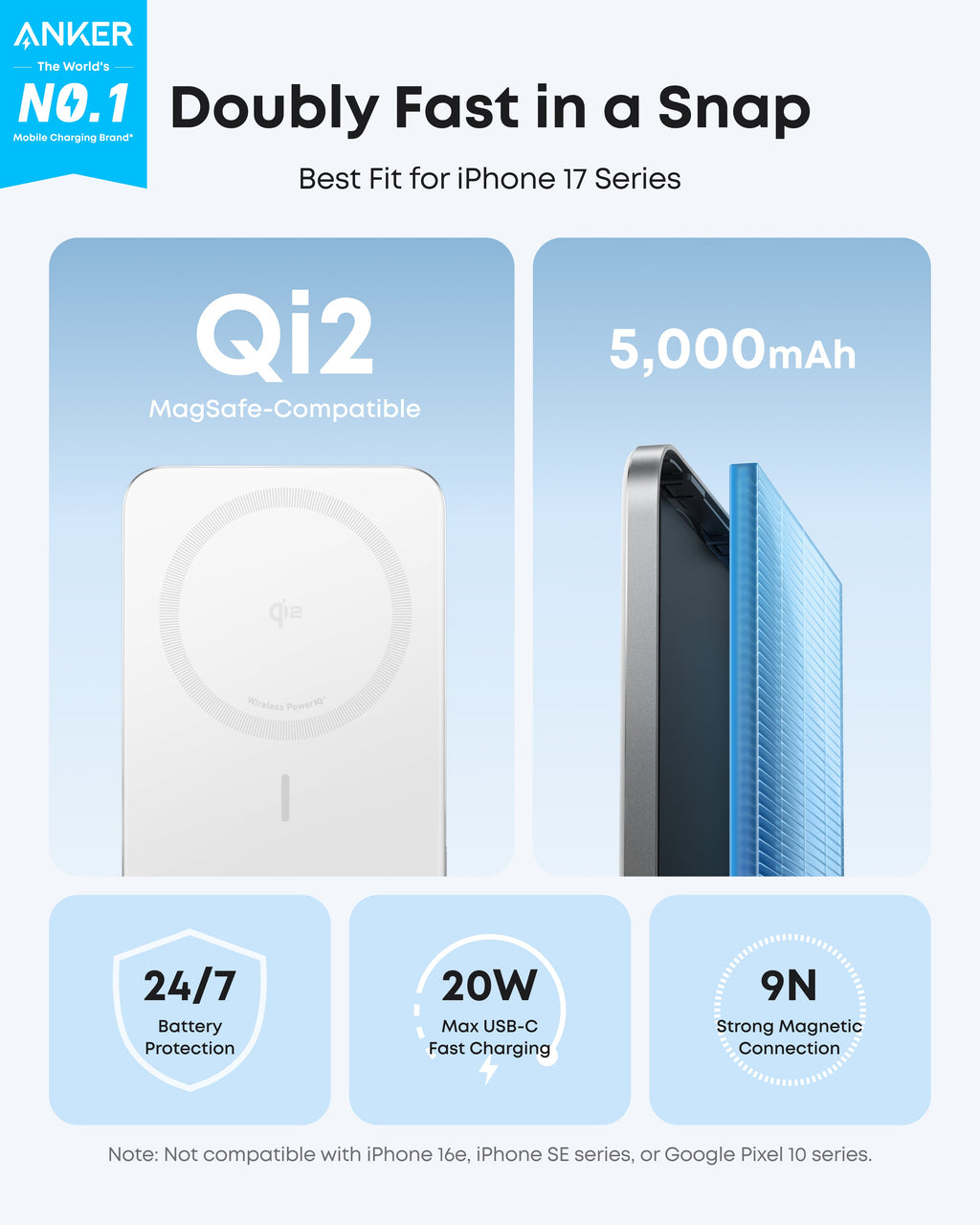 Anker MagGo 5K Slim Magnetic Power Bank