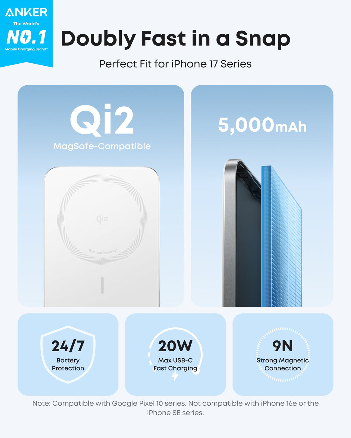Anker MagGo 5K Slim Magnetic Power Bank