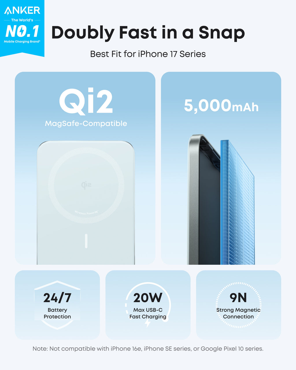 Anker MagGo 5K Slim Magnetic Power Bank