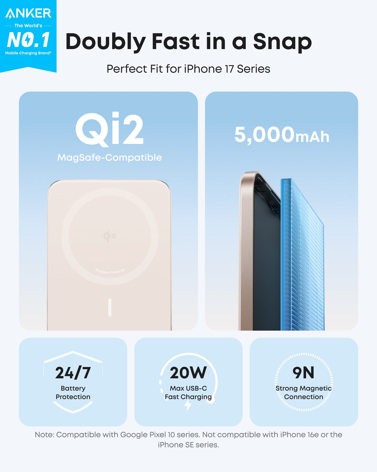 Anker MagGo 5K Slim Magnetic Power Bank