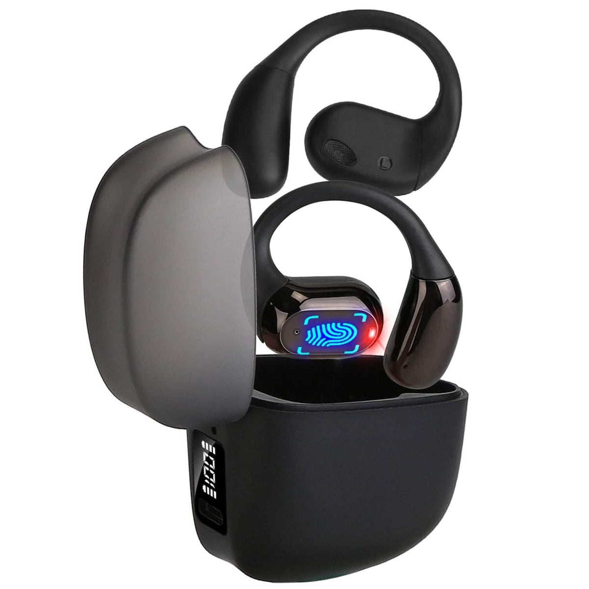 Open-Ear Bluetooth 5.4 Earbuds with LED Charging Case