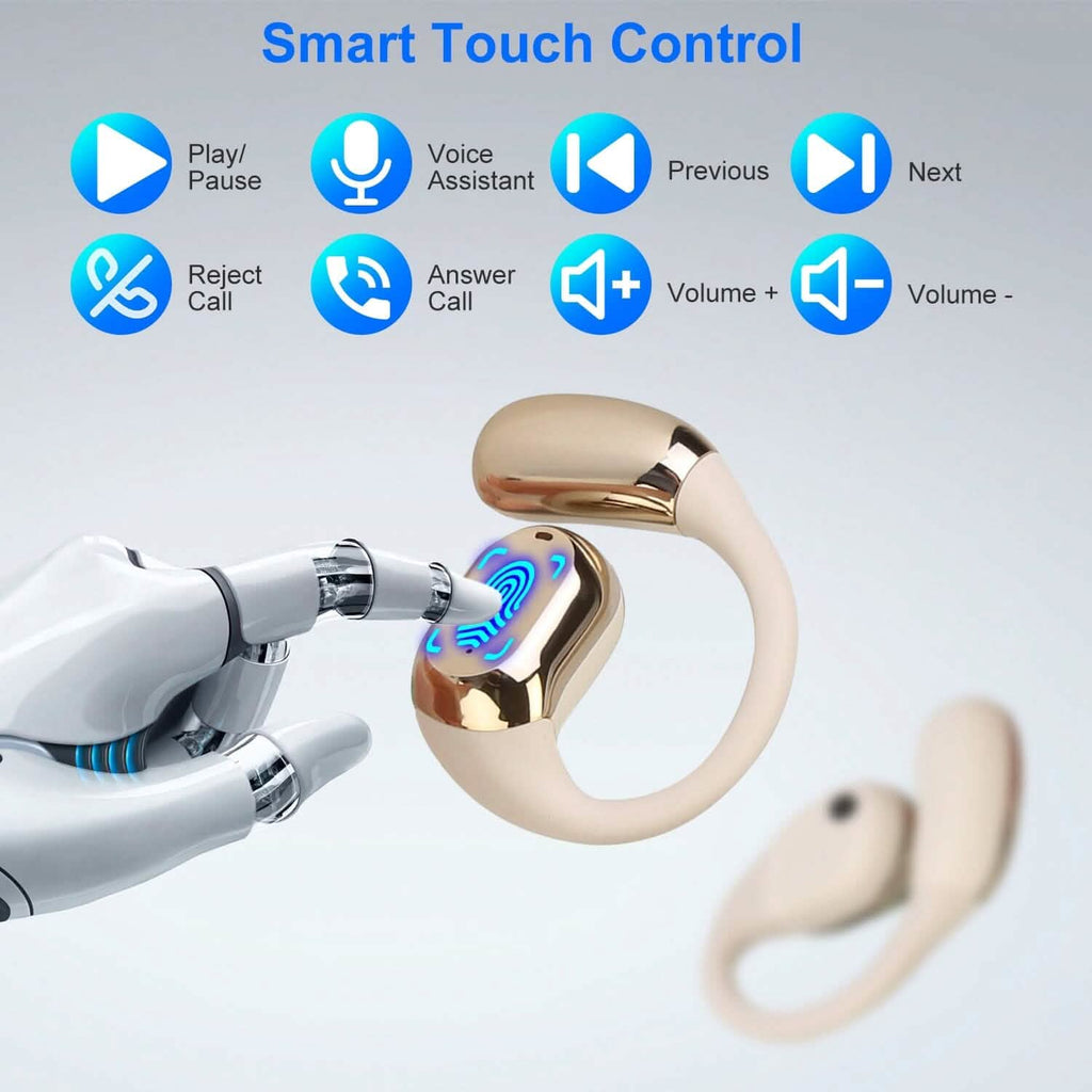 Open-Ear Bluetooth 5.4 Earbuds with LED Charging Case