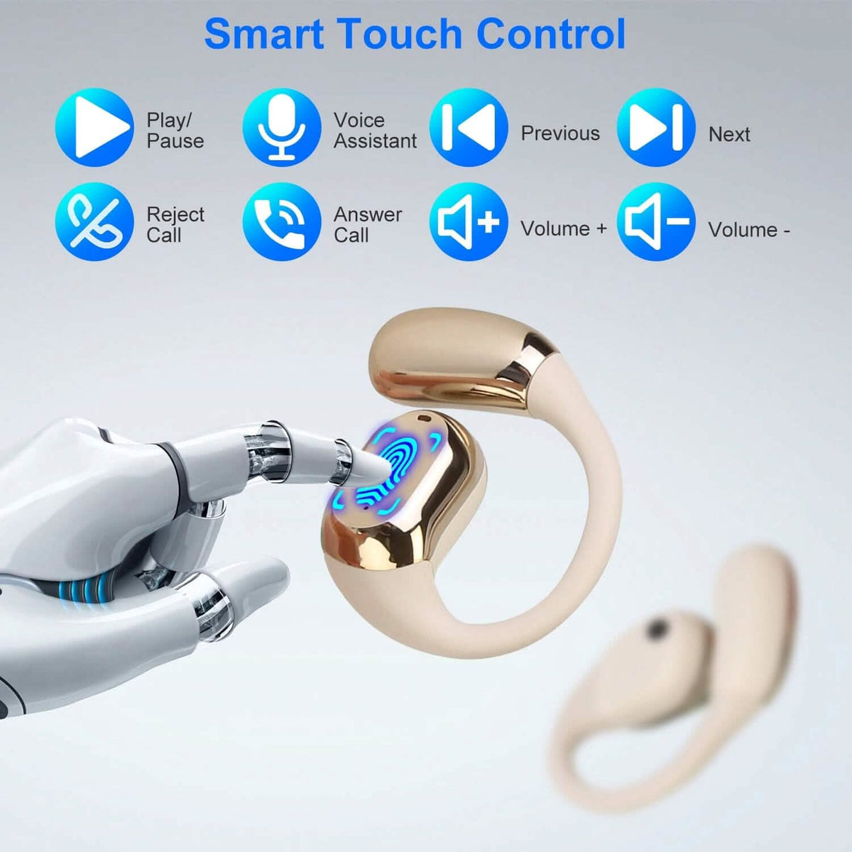 Open-Ear Bluetooth 5.4 Earbuds with LED Charging Case