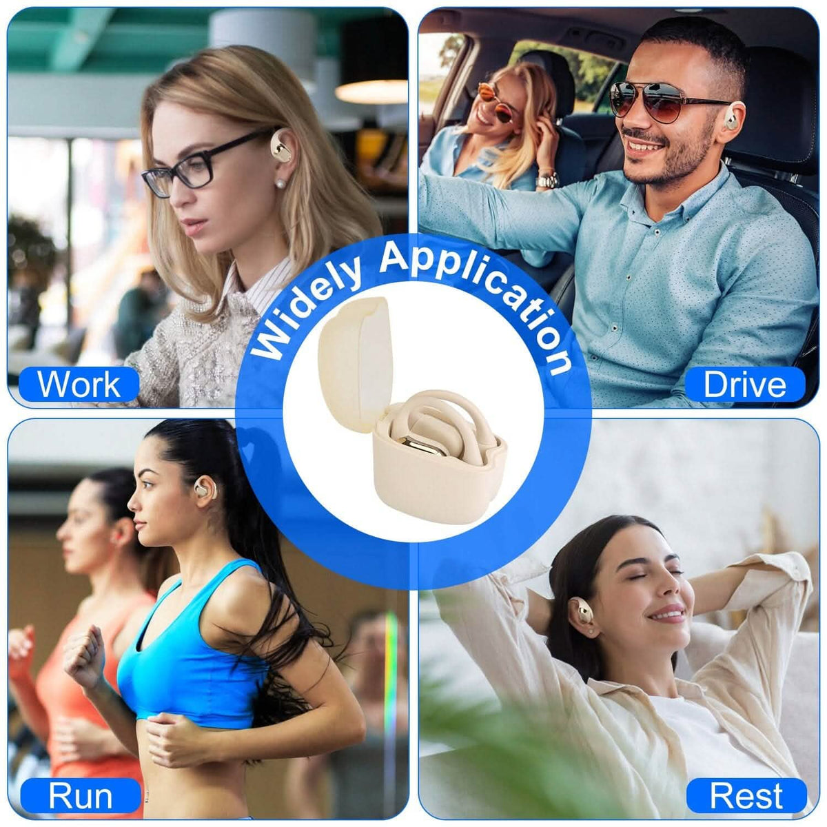 Open-Ear Bluetooth 5.4 Earbuds with LED Charging Case